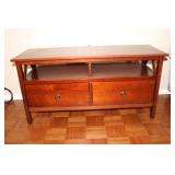Wood Entertainment 2 Drawer Cabinet 22 x 44 x 17