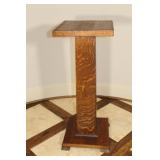 Tiger Oak  Wood Pedestal Stand  35 1/2 x 14