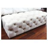 White Velvet Tufed Button Bench 50 x 19 x 19 1/2