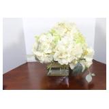 Crystal Vase with Slik Flowers 12 x 12