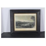 Wood Framed Artwork The City of Exeter10 1/ 2 x