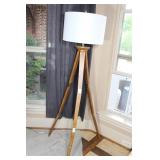 Tripod Floor Lamp Oak Wood & Bass 58 1/2