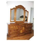 Vintage 9 Drawer Dresser with Mirror