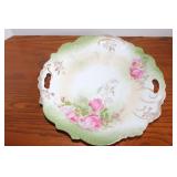 Antique German Hand Painted Porcelain Bowl 10"