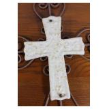Vintage Metal & Stone Cross 9 1/2 x 15