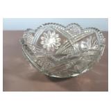Vintage Crystal Bowl 8 1 /2  x 4