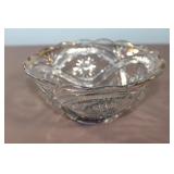 Vintage Crystal BowlGold Trim 8  x 3 1/2