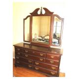 Vintage 9 Drawer Dresser with Mirror