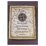 Love Sentiment Stone Wall Plaque 7 x 9 1/2