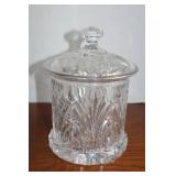 Vintage Crystal Jar with Lid  8 1/2 x 6