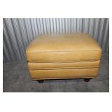Vintage Leather Ottoman with Brads 18 1/2 x 26 1/1
