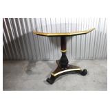 Antique Gold Leaf Brown & Black  Pedestal Table