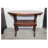 Antique Wood  Oval Table  3 x 42 x 31