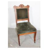 Antique Wood Upholstered Chair