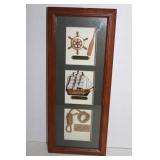 Wood & Glass Naticual Shodow Box  7 1/2 x 18