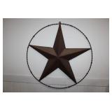 Vintage Wrought Iron & Barbwire Star 32" Round
