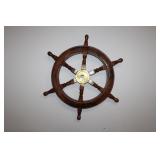 Vintage 24" Solid Wood Boat Wheel