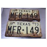 Vintage1973 Texas License  Plates
