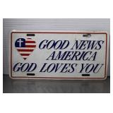 GOOD NEWS AMERICA GOD LOVES YOU Plate
