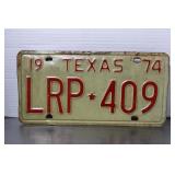 Vintage1974Texas License  Plate