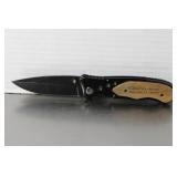 Folding Knife Wood Handle 8" long Blade 3 1/2"
