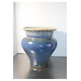 Vintage Blue Pottery Vase 10 1/2