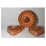 Vintage Copper Molds 6 to 8 1/2"