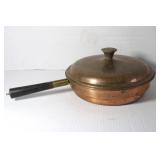 Vintage Copper Pan with Lid 9 1/2"