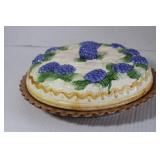 Vintage Ceramic Blueberry Pie Keeper 10 1/2"