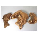 Vintage Copper Molds 6 1/2 to 11"