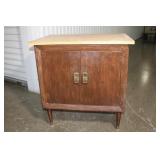 Vintage MCM Bucther Block & Wood Cabinet 30 x 28 x