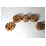 Vintage Copper Molds 2 1/2 to 3 1/2"