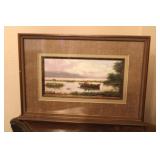 Vintage  Double Sided Landscape Oil Painting