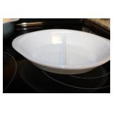 Glas Bake Milk Glass Split Tray 9 x 12