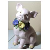 Vintage Anna Rosa Music Box Ceramic Pig 12 1/2"