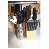 Kitchen Tools & Knives with Wood Holding Block