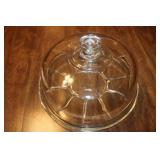 Glass Cake Plate with Lid 11"