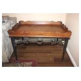 Vintage Wrought Iron Base Butler Tray Style Top Co