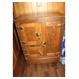 Antique Oak Ice Box 38 x 28 x 14 1/2