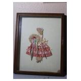 Vintage Shadowbox Framed 3D Ribbon Sculpture of a