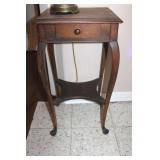 Antique Side Table 1 Drawer 30 1/2 x 13 1/2 x 16