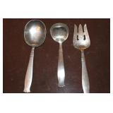 Vintage 1930 Danish Style Serving Spoons & Fork