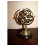 Brass Arrnillary Sphere on Wood Base11 "
