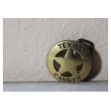 Vintage Solid Brass Texas Ranger Belt Buckle 1 1/2
