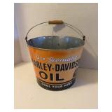 Vtg Hardley-Davidson Oil Bucket w/Bottle Opener