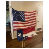 America and Texas Flags