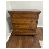 Antique Walnut Folding Top 4 Drawer Side Table / D