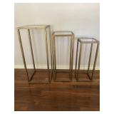 Metal Stackable Glass & metal Tables