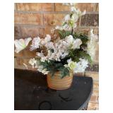 Silk Flowers in Glass Vase 19 x 15