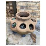 Terra Cotta Planter Pot with Plants on wheels